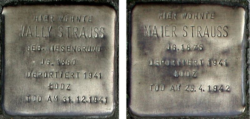 Stolpersteine Wally und Maier Strauss
